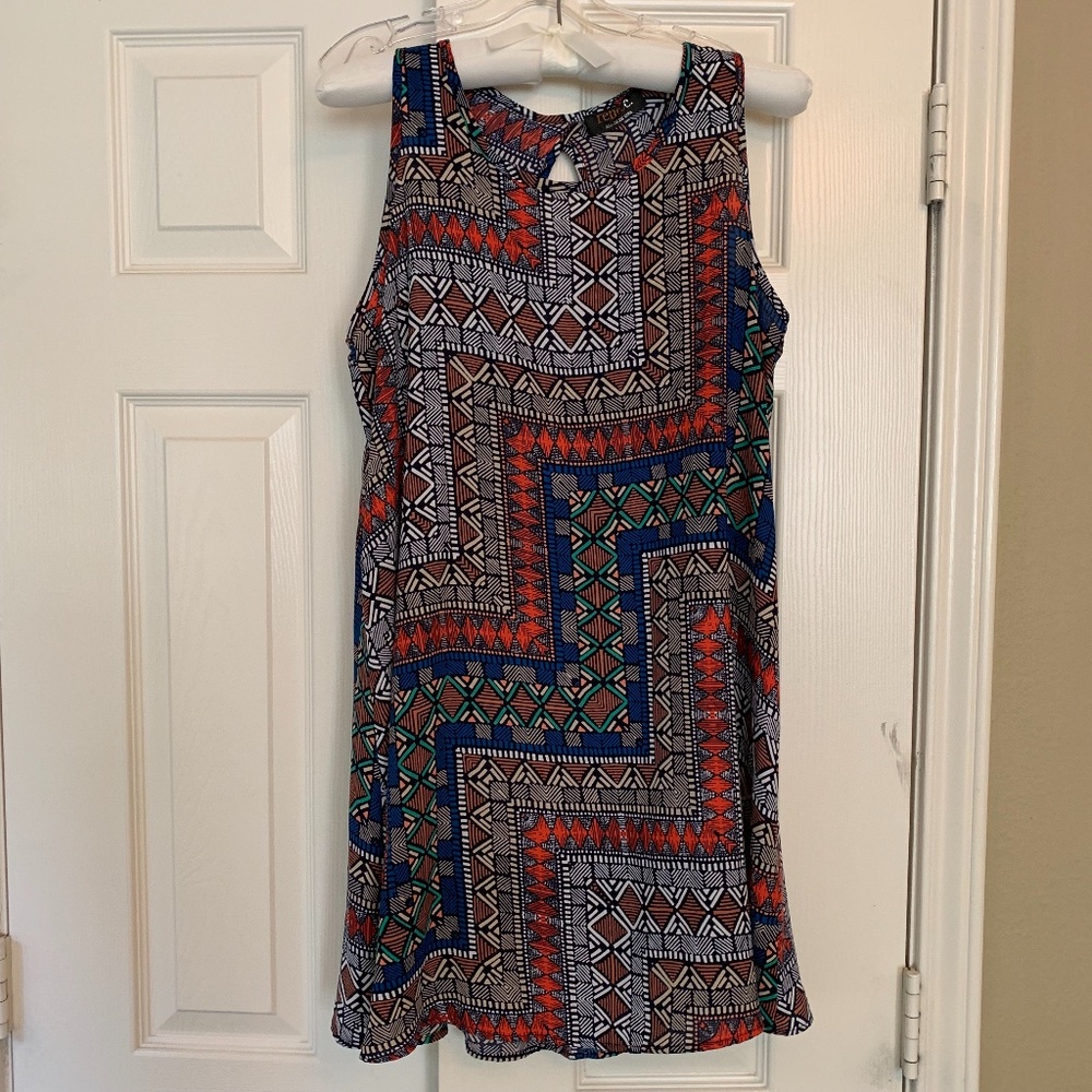 Geometric Pattern Sleeveless Dress Renee C - Picture 4 of 5